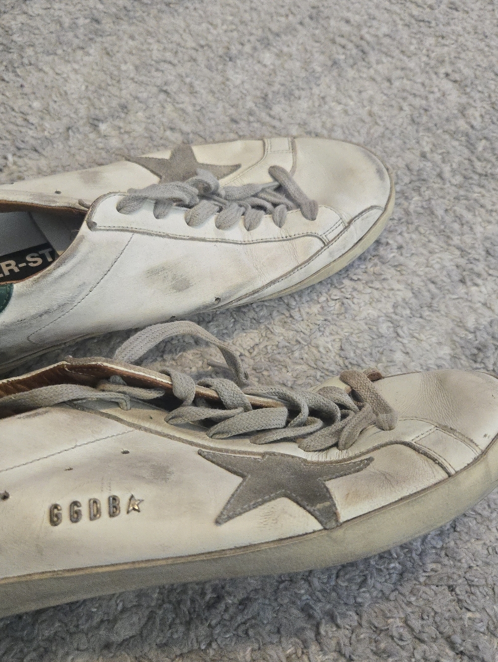 Golden Goose Super-Star Leather Low-Top Sneakers - White/Green 44, 10, 10.5 - Picture 3 of 16